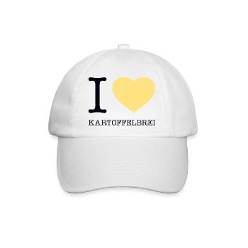 I love Kartoffelbrei - Baseballkappe - Weiß/Weiß - Vorne