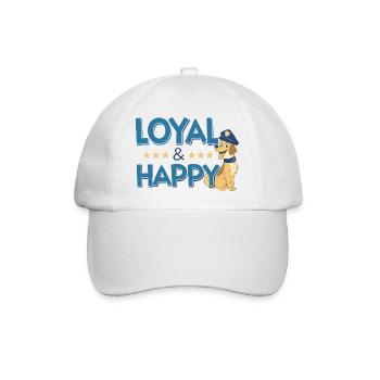 Loyaler und glücklicher Hundekapitän - Baseballkappe - Weiß/Weiß - Vorne