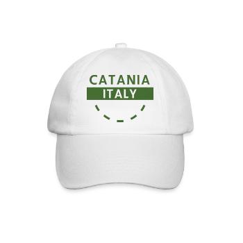 Catania Italien Grüne Plakette - Baseballkappe - Weiß/Weiß - Vorne