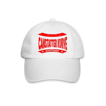 Cannstatter Kurve Hoodie – Stuttgart Fanpower - Baseballkappe - Weiß/Weiß - Vorne