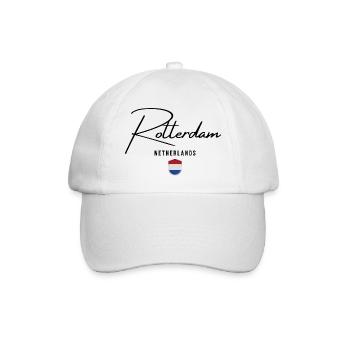 Rotterdam, Niederlande, ich liebe Rotterdam - Baseballkappe - Weiß/Weiß - Vorne