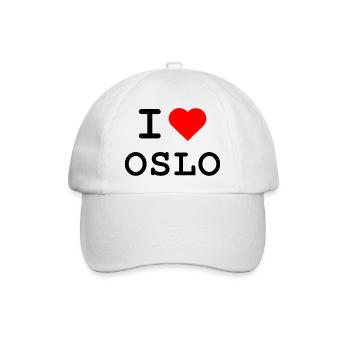 I love Oslo - ich liebe Oslo - Baseballkappe - Weiß/Weiß - Vorne