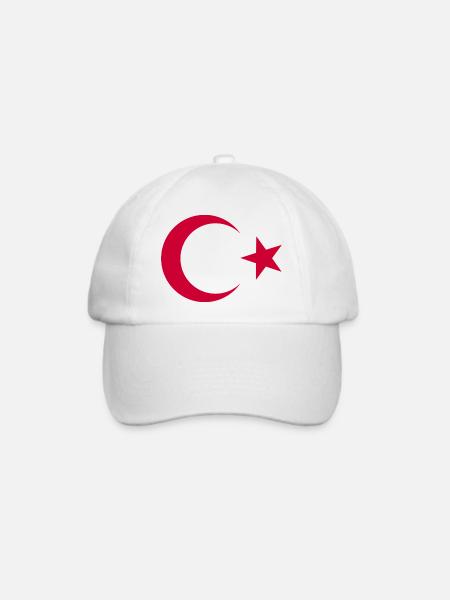 Roter Halbmond und Stern Türkei - Baseballkappe - Weiß/Weiß