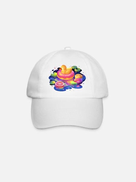 Fruchtiger Donut-Enten-Trip - Baseballkappe - Weiß/Weiß