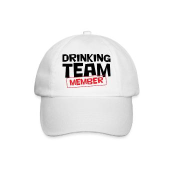 Mitglied des Trinkteams / Alkohol - Baseballkappe - Weiß/Weiß - Vorne