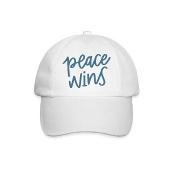 Frieden gewinnt Handlettering - Baseballkappe - Weiß/Weiß - Vorne