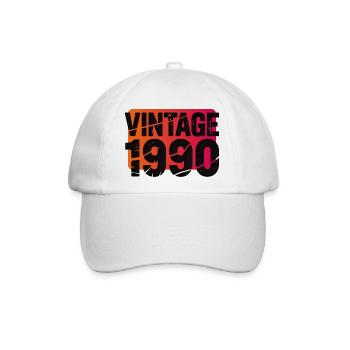 Vintage 1990er Farbverlauf - Baseballkappe - Weiß/Weiß - Vorne