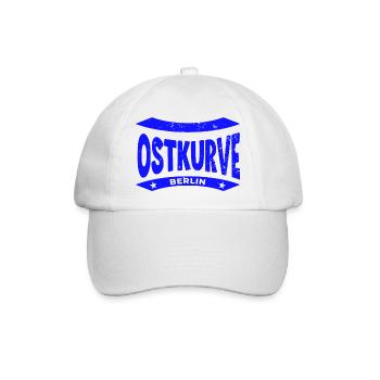 Berlin Stadion Ostkurve, Hoodie, Shirt, Mütze - Baseballkappe - Weiß/Weiß - Vorne
