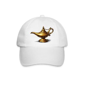Goldene Öllampe Ornament - Baseballkappe - Weiß/Weiß - Vorne