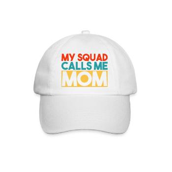 Mein Team nennt mich Mama Retro Typografie - Baseballkappe - Weiß/Weiß - Vorne