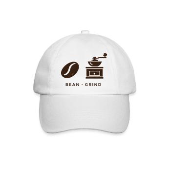 BEAN . GRIND . COFFEE . KAFFEE - Baseballkappe - Weiß/Weiß - Vorne