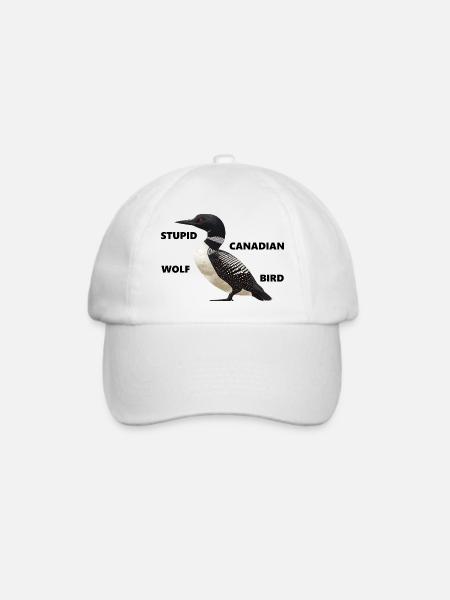 Loon - stupid canadian wolf bird - Baseballkappe - Weiß/Weiß