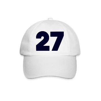 Fett 27 Numerisches Emblem - Baseballkappe - Weiß/Weiß - Vorne