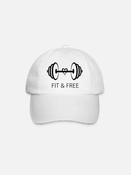 Fit & Free Heart – Bodybuilding Wellness - Baseballkappe - Weiß/Weiß