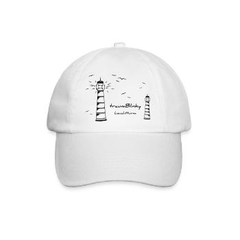 traumBlinky Leuchtturm - by heavenlygoods - Baseballkappe - Weiß/Weiß - Vorne