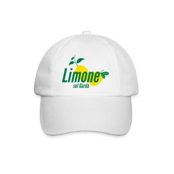 Stylisches „Limone sul Garda“ Zitronenprint Shirt - Baseballkappe - Weiß/Weiß - Vorne