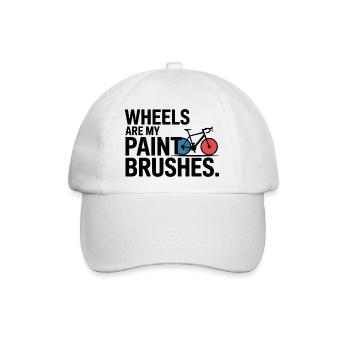 Künstlerische Radräder sind mein Pinselprofi - Baseballkappe - Weiß/Weiß - Vorne