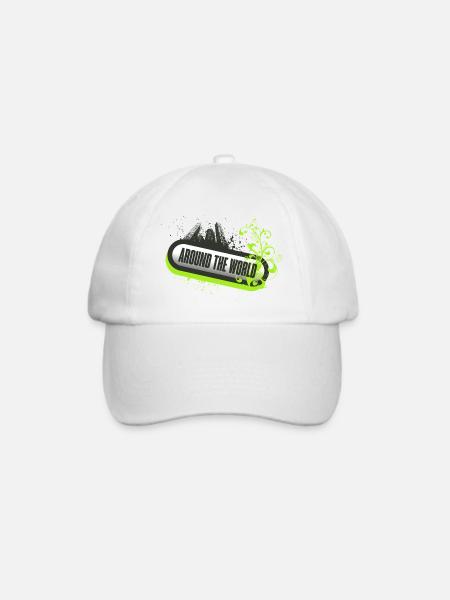 Rund um die Welt Floral Neon - Baseballkappe - Weiß/Weiß