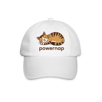 Powernap Katze Schlafendes Motiv - Baseballkappe - Weiß/Weiß - Vorne