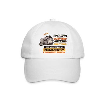 Dauerhaft erschöpfte Taube - Baseballkappe - Weiß/Weiß - Vorne