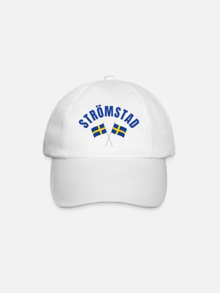 Schwedische Strömstad-Flaggen in Kreuzen - Baseballkappe - Weiß/Weiß