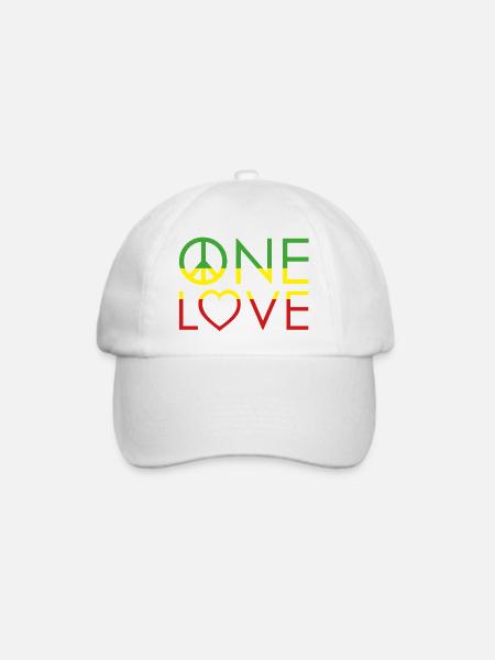 One Love - Baseballkappe - Weiß/Weiß