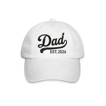 Dad Est. 2026 Retro Script - Baseballkappe - Weiß/Weiß - Vorne