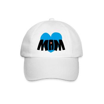 Mama-Herz - Baseballkappe - Weiß/Weiß - Vorne