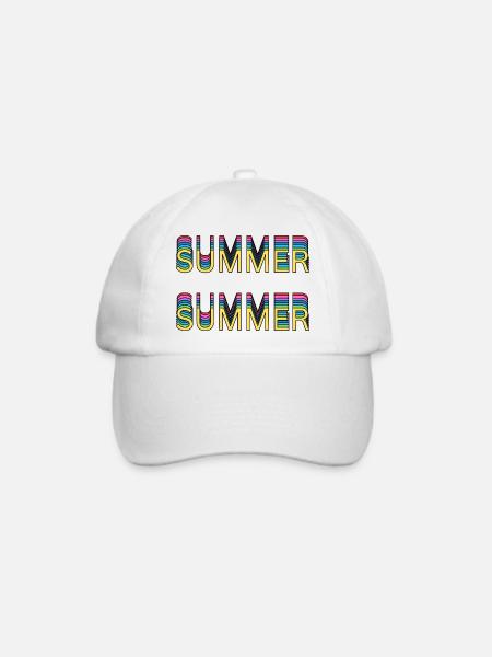 Sommer Regenbogen Schrift - Baseballkappe - Weiß/Weiß
