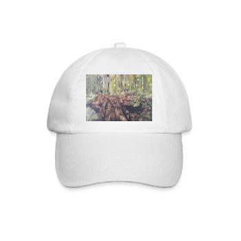 Baumstämme im Wald – eine impressionistische Landschaft - Baseballkappe - Weiß/Weiß - Vorne
