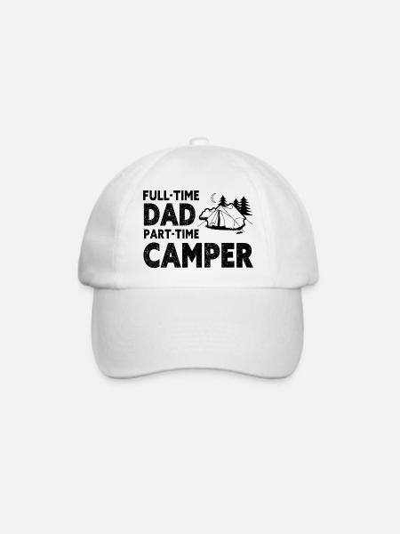 Vollzeit-Vater-Teilzeit-Camper – Papa-Geschenk - Baseballkappe - Weiß/Weiß
