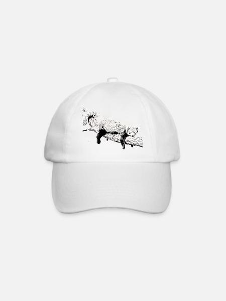 Fauler Roter Panda - Baseballkappe - Weiß/Weiß