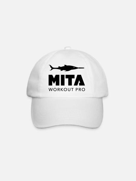Mita_Workout_pro_Logo - Baseballkappe - Weiß/Weiß