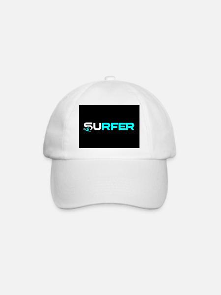 Surfer Neon Text-Logo - Baseballkappe - Weiß/Weiß