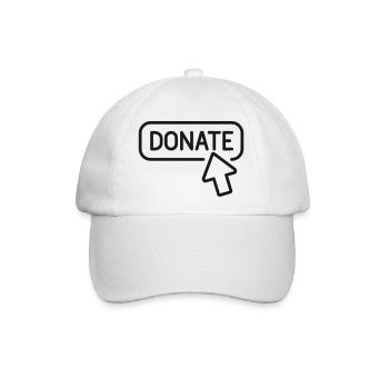 Spenden Button-Linien-Symbol Wohltätigkeitsunterstützung Symbol Vec - Baseballkappe - Weiß/Weiß - Vorne