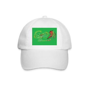 Grünes Gras - Baseballkappe - Weiß/Weiß - Vorne