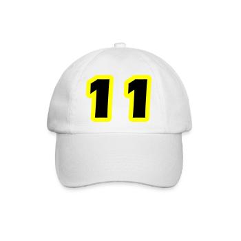11 Zahl symbol - Baseballkappe - Weiß/Weiß - Vorne