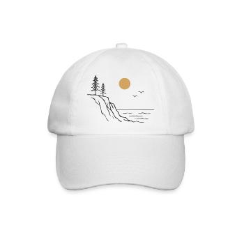 Küstenklippen Sonne - Baseballkappe - Weiß/Weiß - Vorne