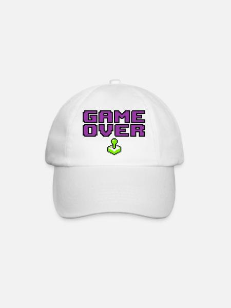 Game Over Pixel Logo - Baseballkappe - Weiß/Weiß