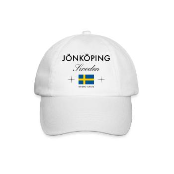 Jönköping Schweden Koordinaten Reise Souvenir - Baseballkappe - Weiß/Weiß - Vorne