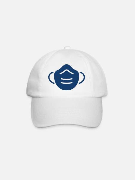 Gesichtsmaske - Baseballkappe - Weiß/Weiß