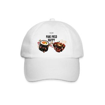 you maki miso happy - Baseballkappe - Weiß/Weiß - Vorne