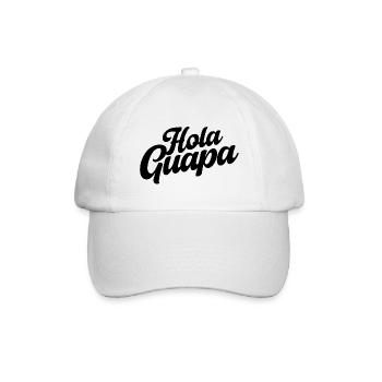 Hola Guapa - Minimalist Spanish Summer Vibes - Baseballkappe - Weiß/Weiß - Vorne