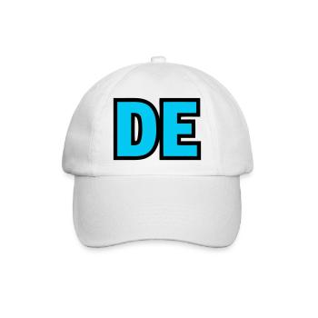 DE Initialen Block Logo - Baseballkappe - Weiß/Weiß - Vorne