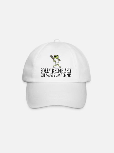Tennisspieler Frosch Keine Zeit muss zum Tennis - Baseballkappe - Weiß/Weiß