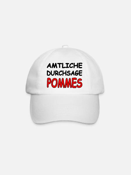 Pommes - Baseballkappe - Weiß/Weiß