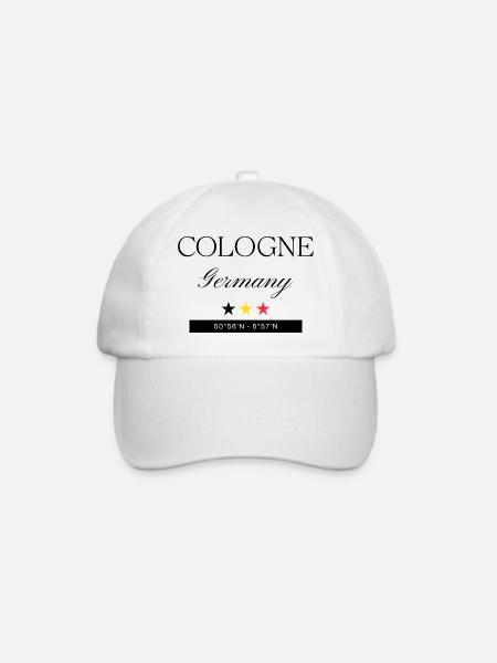 Köln Deutschland Souvenir – Reise minimalistisch - Baseballkappe - Weiß/Weiß