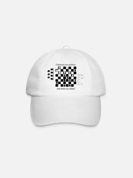 Schach-Design - Baseballkappe - Weiß/Weiß
