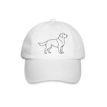 Labrador Retriever Lineart Minimalistisches Design - Baseballkappe - Weiß/Weiß - Vorne