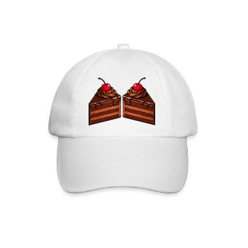 Doppelte Schokoladentorte mit Kirsche - Baseballkappe - Weiß/Weiß - Vorne